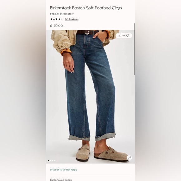 New Birkenstock Boston Taupe Suede Clogs EU Size 39 - Picture 10 of 10